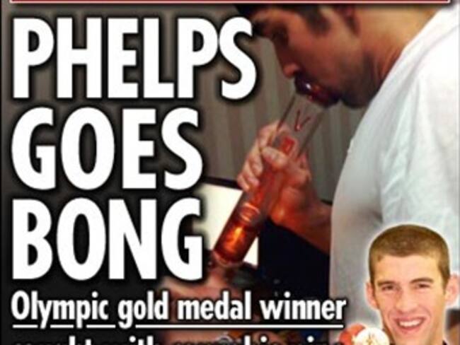 Un tabloide británico publica fotografía del &quot;tiburón&quot; Phelps con una &quot;pipa de marihuana&quot;