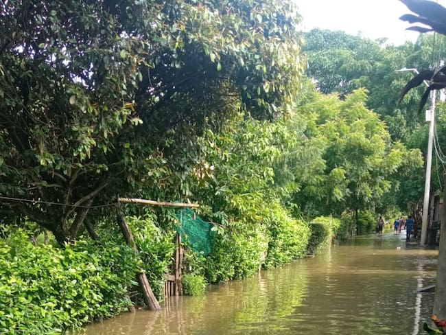 Inundaciones en el corregimiento de Juan Mina por desbordamientos de arroyos./ Cortesía