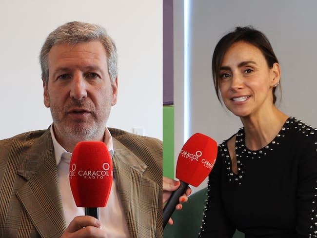 Juan Carlos Archila, presidente de América Móvil Colombia, y María Consuelo Castro, gerente de Claro por Colombia - Caracol Radio