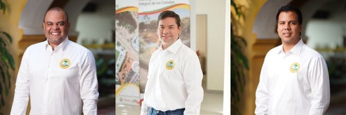 Campo Elías Terán, Bruno Hernández y Dayro Bustillo. // Alcaldía de Cartagena