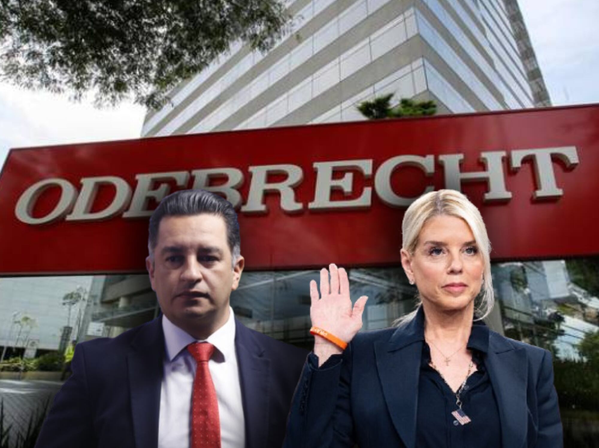 Andrés Idárraga, Pam Bondi y Odebrecht. Fotos: Colprensa y Getty Images.