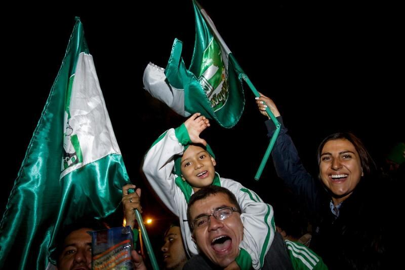 Hinchas de Nacional en Bogotá