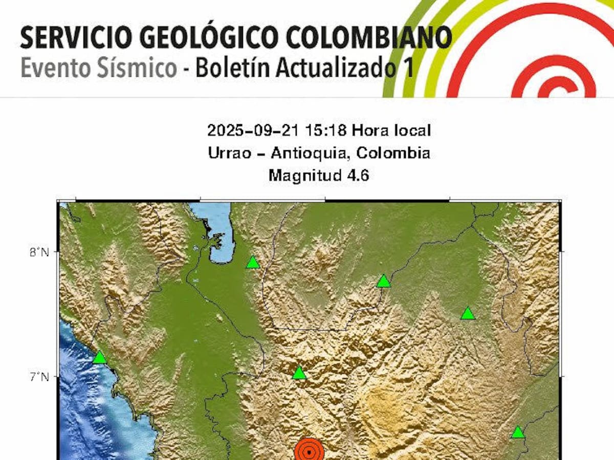 Temblor de 4.6 con epicentro en Urrao se sintió en varios municipios de Antioquia