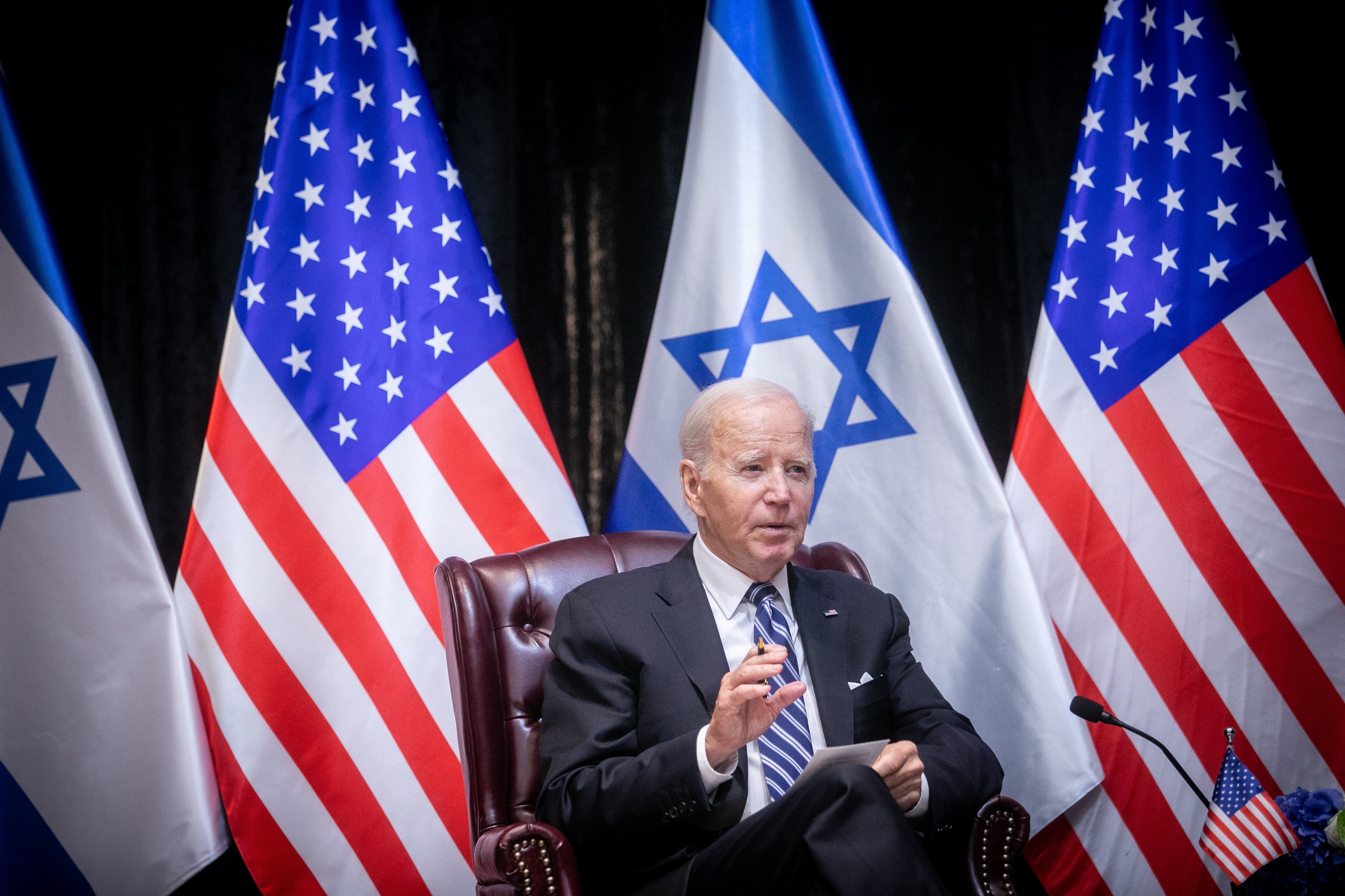 Joe Biden, presidente de Estados Unidos, durante su visita a Israel. Foto: EFE.