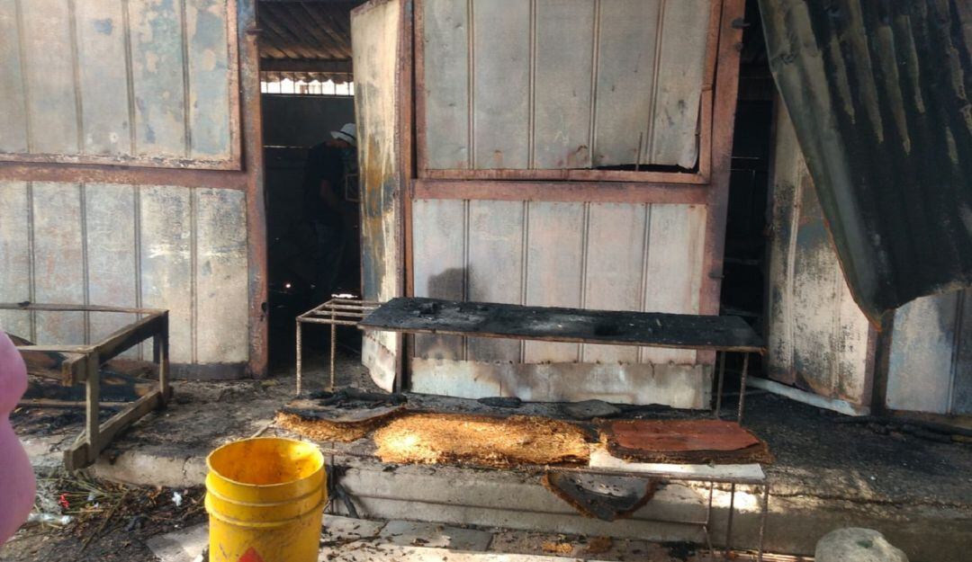 La conflagración registrada en las afueras del cementerio Jardines de Paz, en jurisdicción del municipio de Turbaco, Bolívar