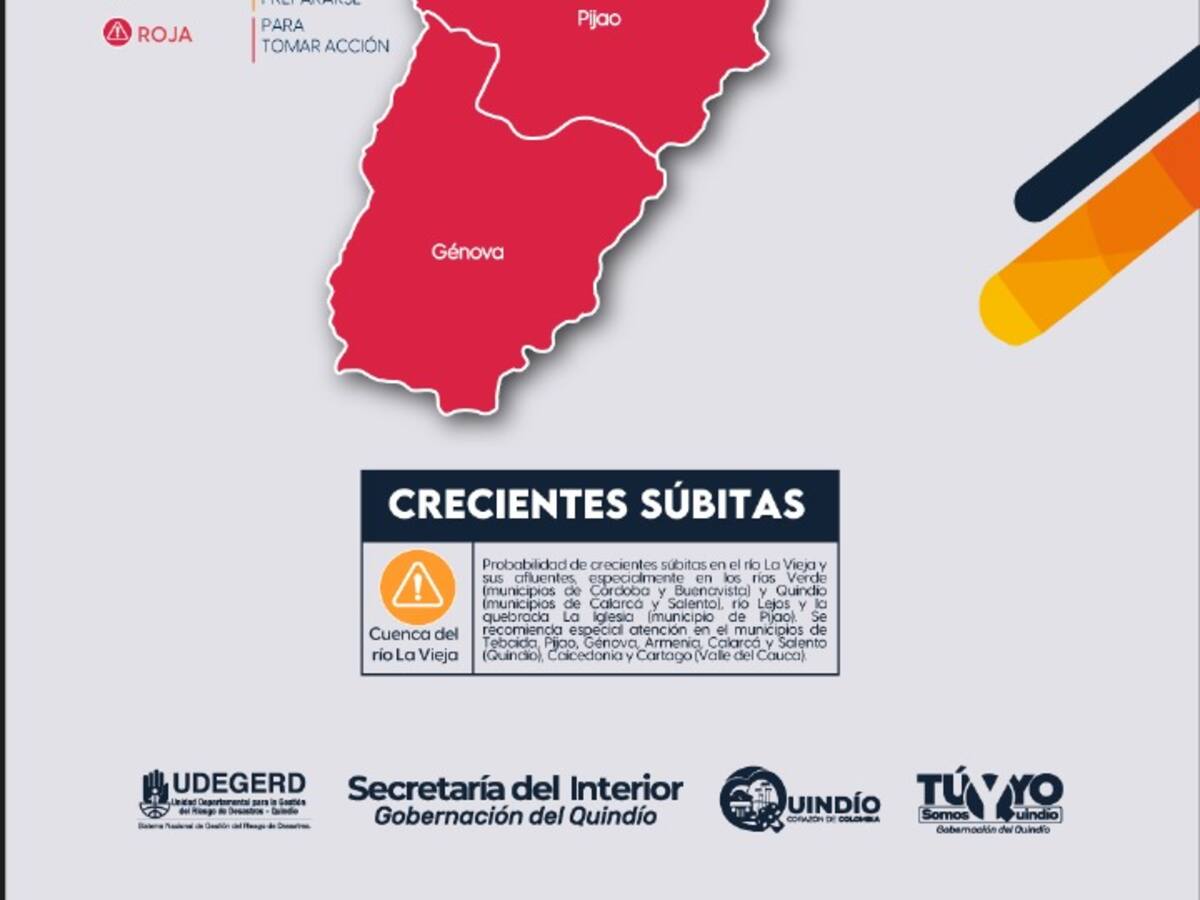 Nueve municipios del Quindío están en alerta roja por riesgo de derrumbes