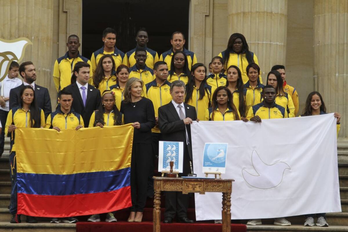 Parte del equipo Olímpico en la Casa de Nariño.