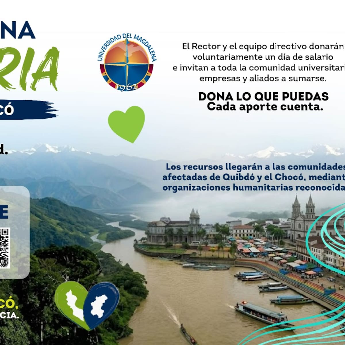 Universidad del Magdalena se une a la jornada de donación a damnificados de El Chocó