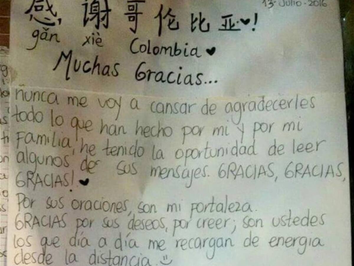 Modelo paisa presa en China agradece apoyo recibido