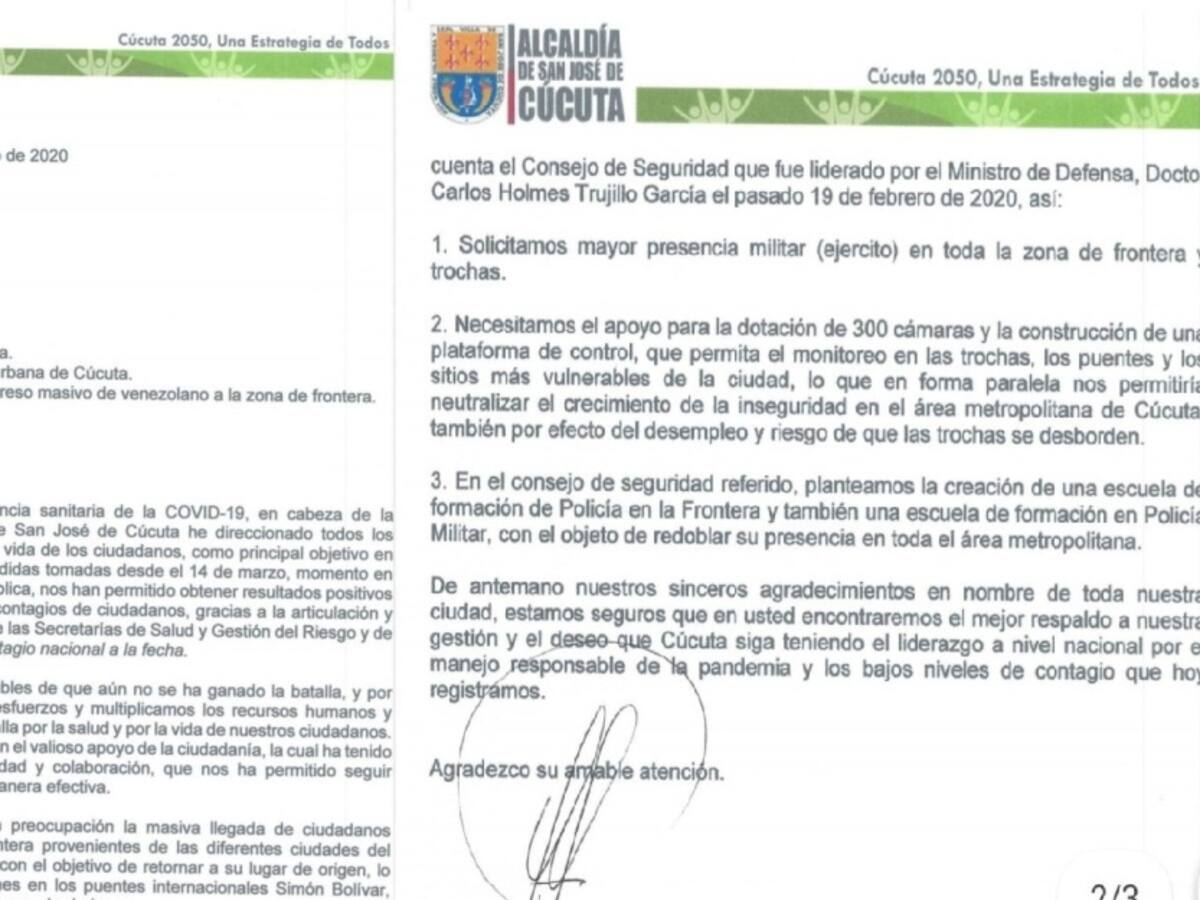 Alcalde de Cúcuta pide a Duque militarizar trochas con Venezuela