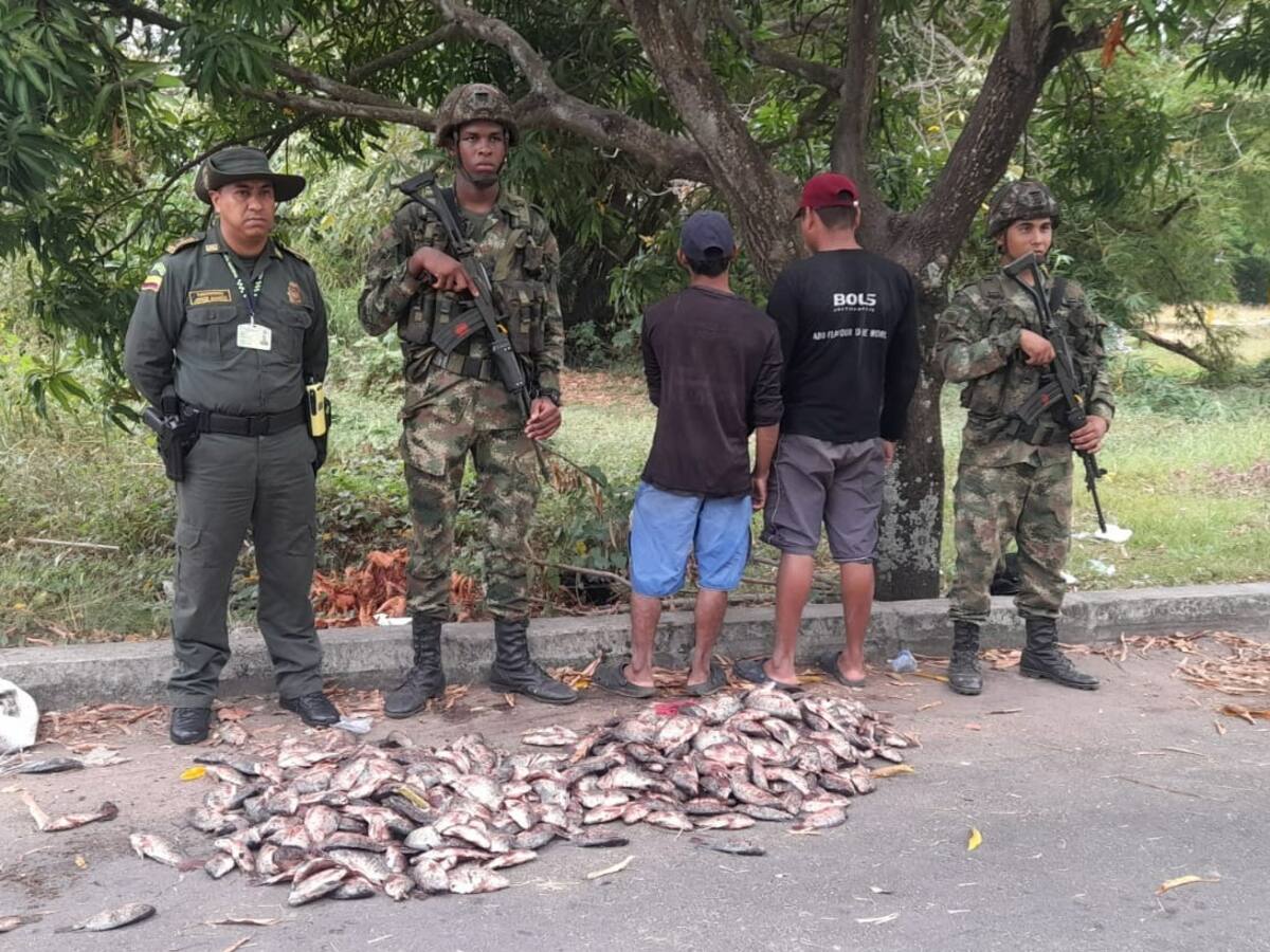 Dos hombres capturados por pescar ilegalmente en la ciénaga Miramar