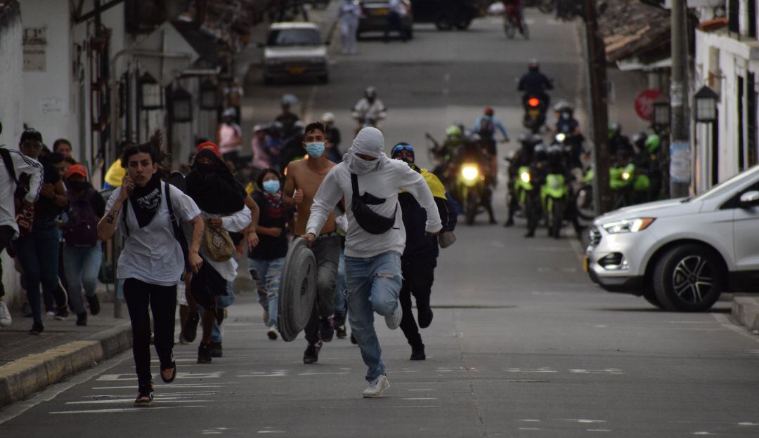 El pasado 12 de mayo de 2021. Las manifestaciones en Popayán terminaron en disturbios con la fuerza Pública
