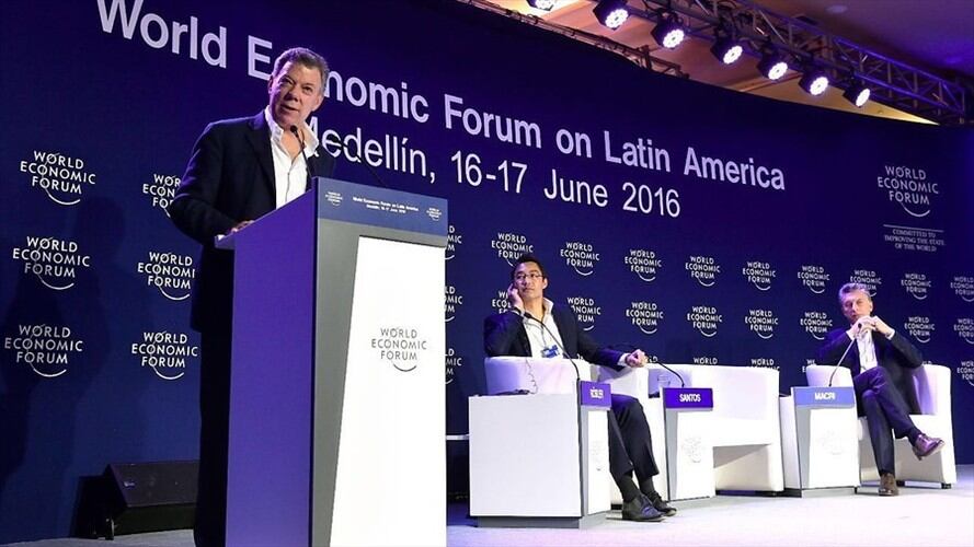 Santos instala el Foro Económico Mundial para América Latina. Foto: Colprensa
