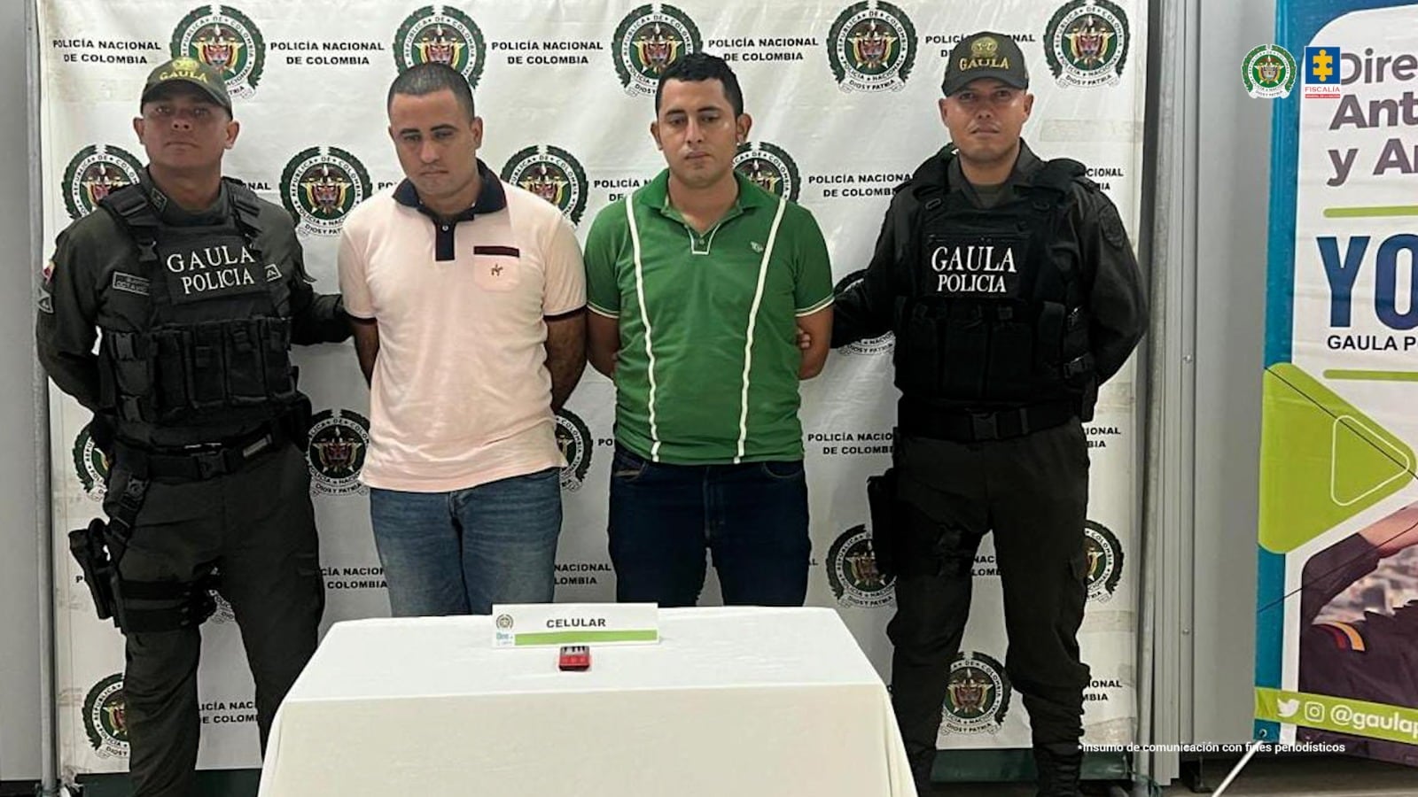 Cristian Petro Almanza y Juan Fernando Soto, presuntos asesinos del ganaderos Esteban Urueta y dos sus trabajadores.