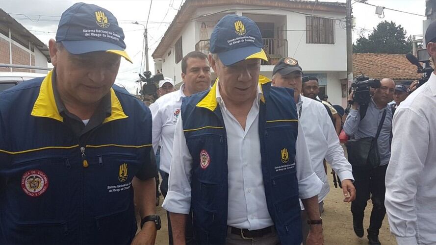 Presidente Santos visita Corinto, Cauca, tras avalancha . Foto: Cortesía Gobernación del Cauca