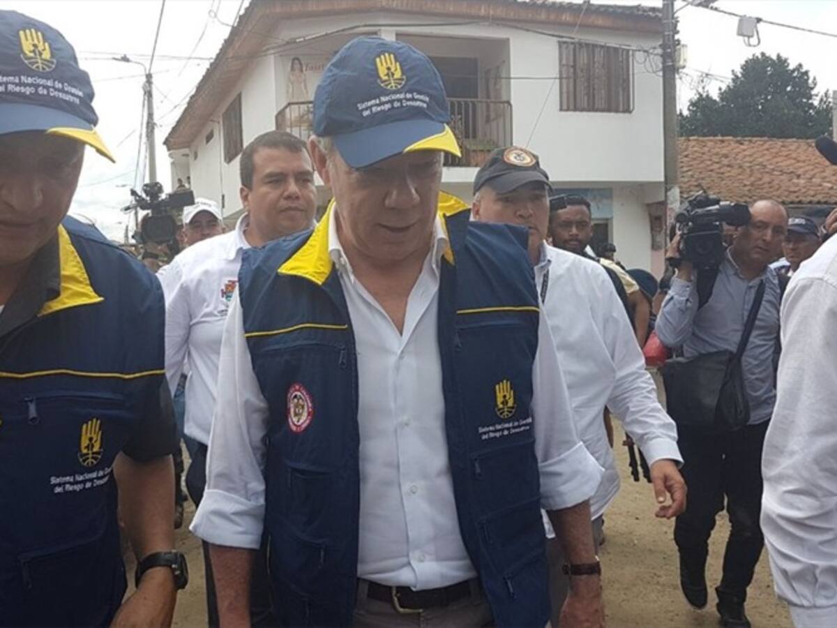 Presidente Santos visita Corinto, Cauca, tras avalancha