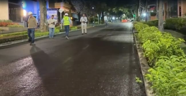 Avanza la recuperación de la malla vial en Bucaramanga tras retiro de ciclo infraestructura. Foto: Alcaldía de Bucaramanga.