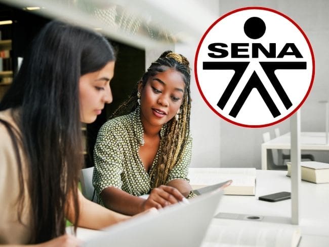 Imagen de referencia, foto Gettyimages, Canva y logo del SENA.