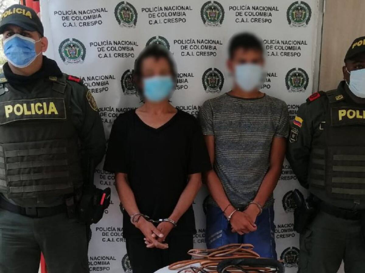 'El Luchito' y 'El Herbin' presuntos ladrones de tubería en Cartagena