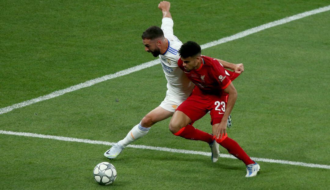 Luis Díaz tuvo pocas participaciones en ataque en la final de la Liga de Campeones ante el Real Madrid.