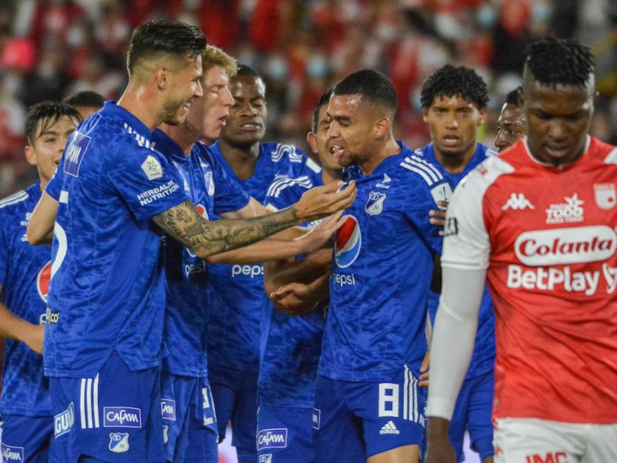 El clásico fue azul: Millonarios le ganó 0-2 a un Santa Fe muy inferior