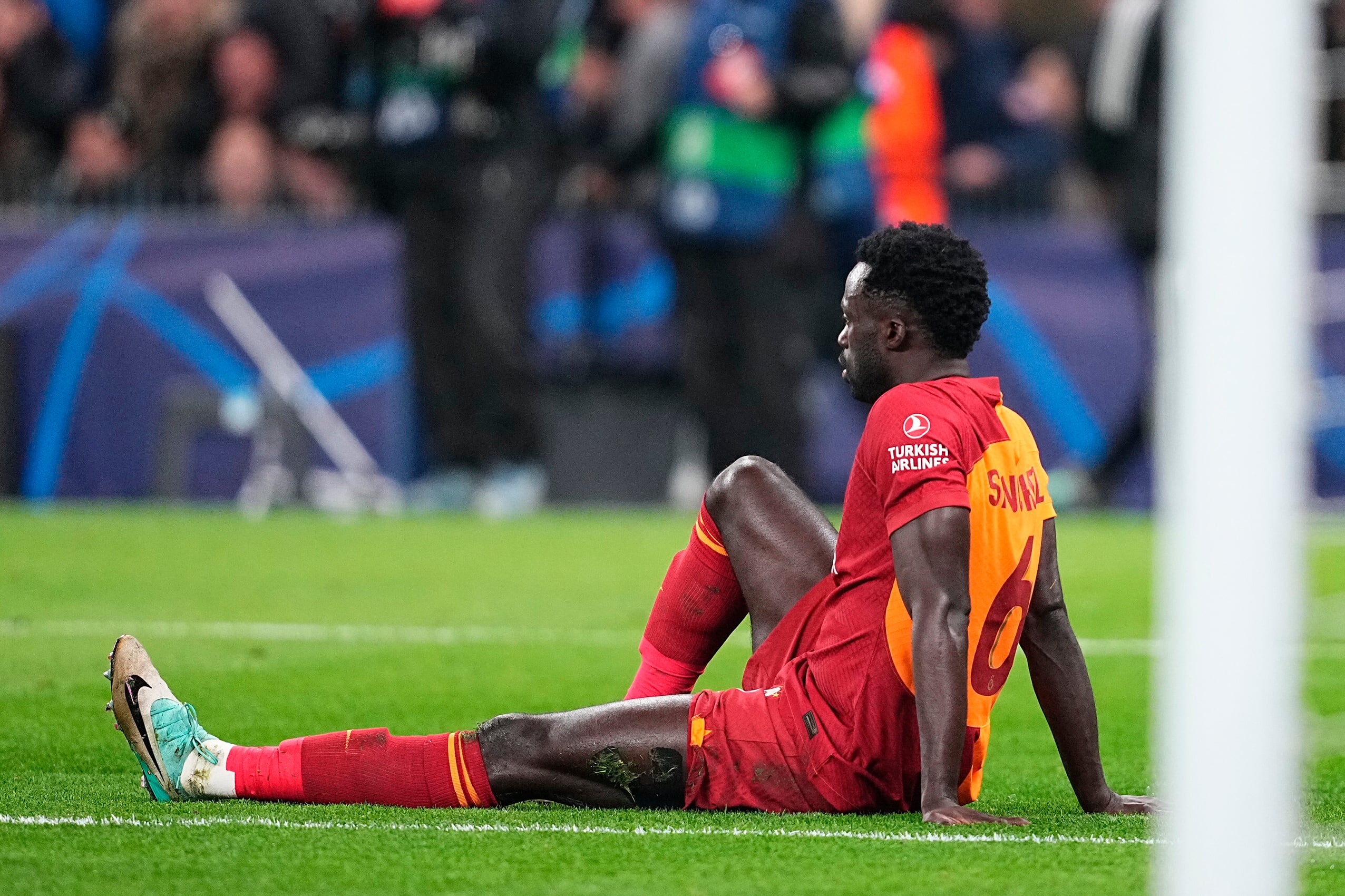 Dávinson Sánchez reapareció en la eliminación del Galatasaray. (Liga de Campeones, Dinamarca, Copenhague) EFE/EPA/Mads Claus Rasmussen DENMARK OUT