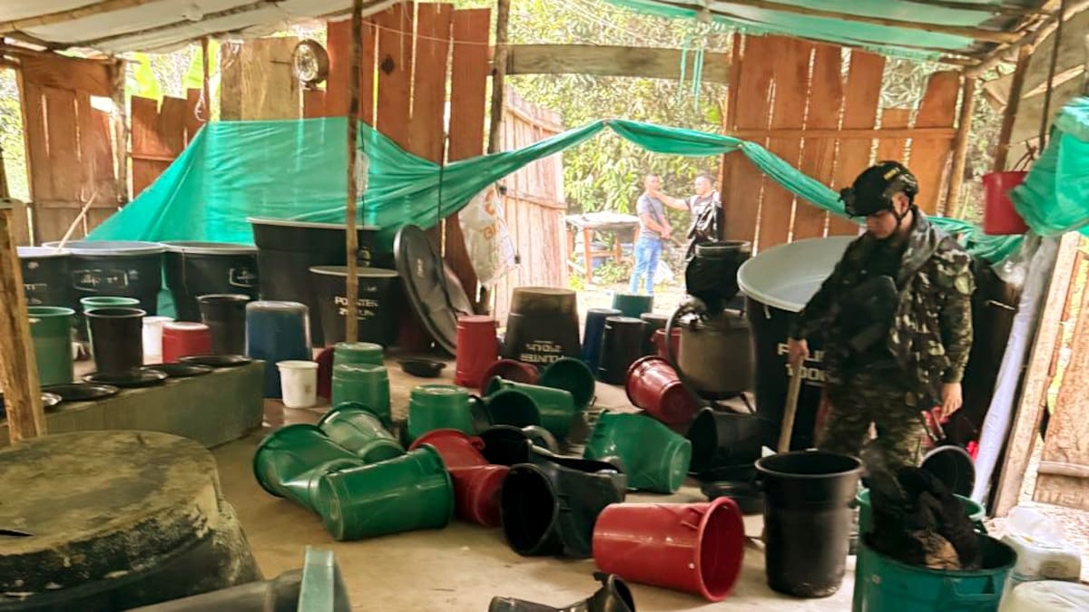 Destruyen laboratorio del Clan del Golfo para procesar cocaína en Santander