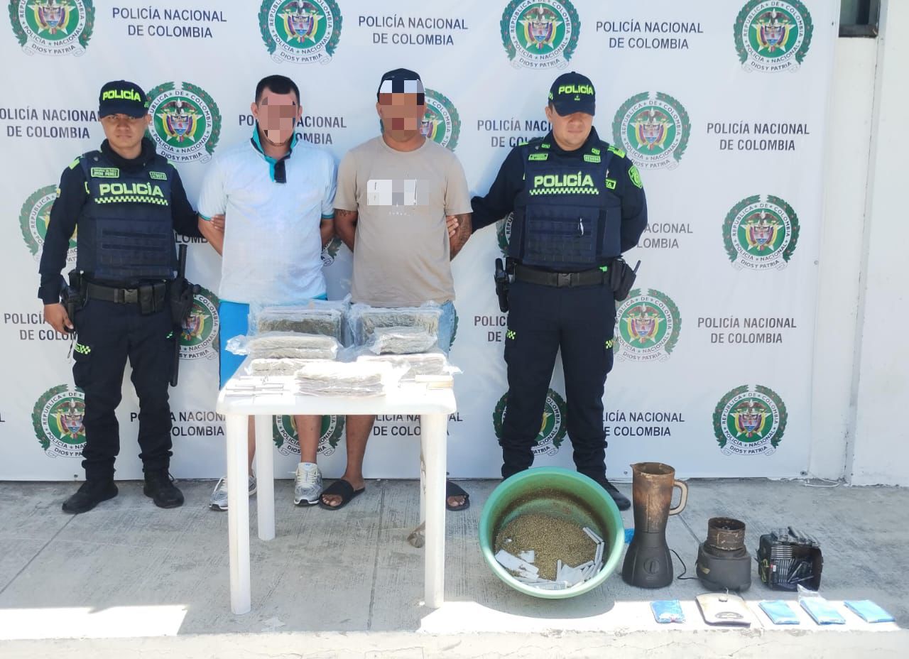 Capturan a dos personas con más de 4 kilos de marihuana en Santa Marta/ Mesan