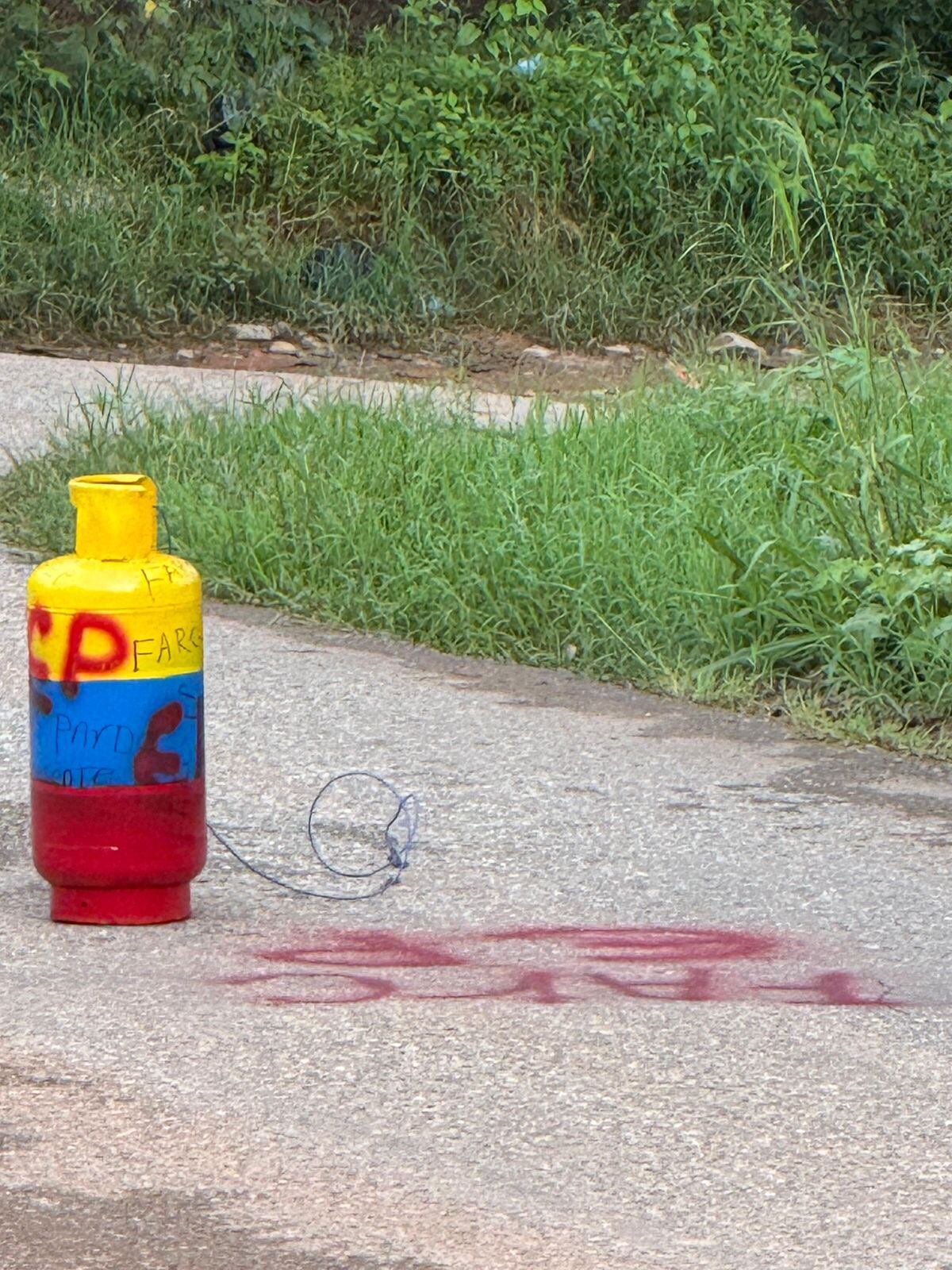 Cilindro abandonado en Planadas, Tolima