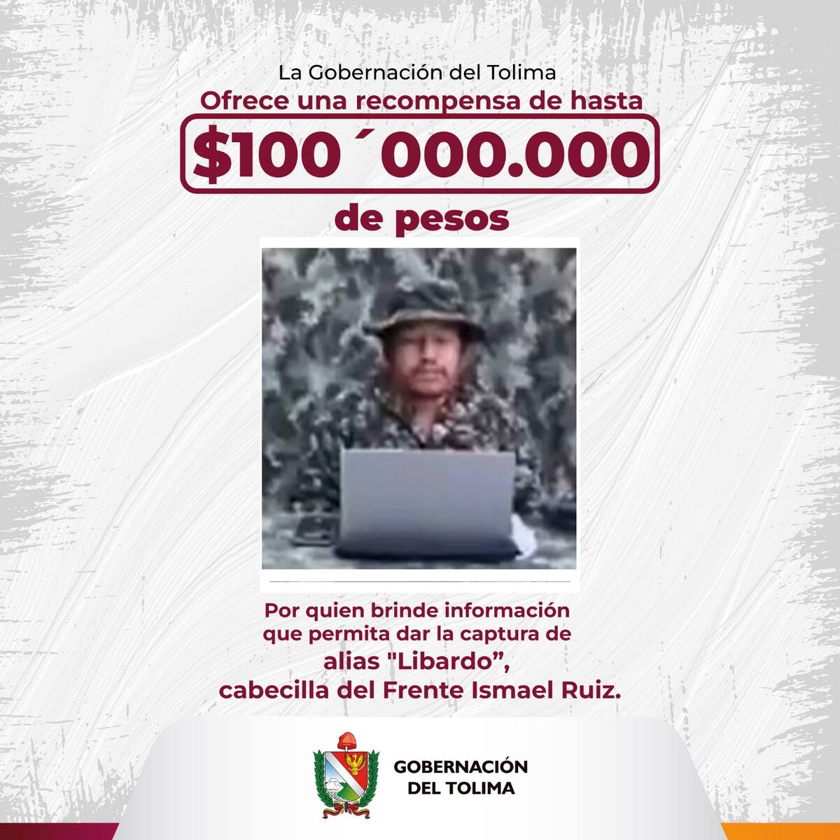 En el Tolima anuncian recompensa por cabecillas de las Disidencias Armadas