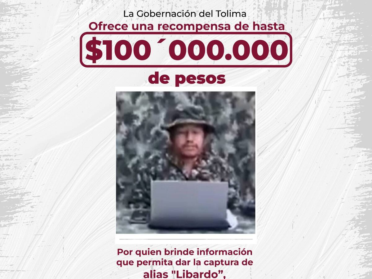 En el Tolima anuncian recompensa por cabecillas de las Disidencias Armadas
