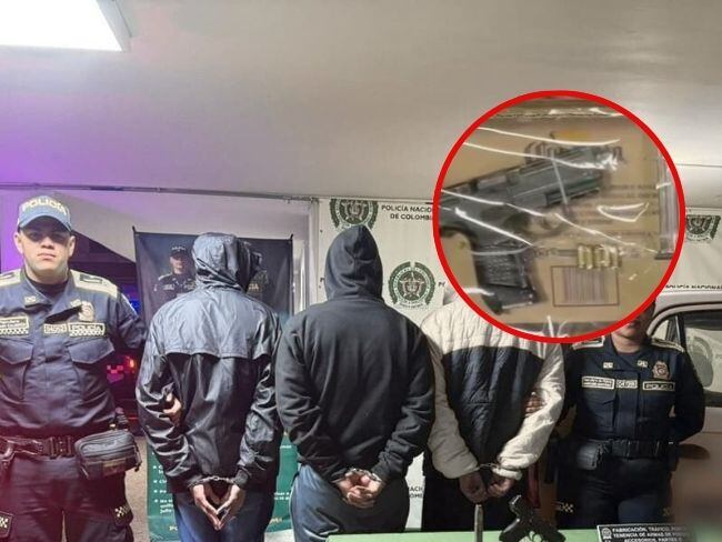 Capturan a grupo de ladrones que tenían en su poder una ametralladora 'Mini Uzi'