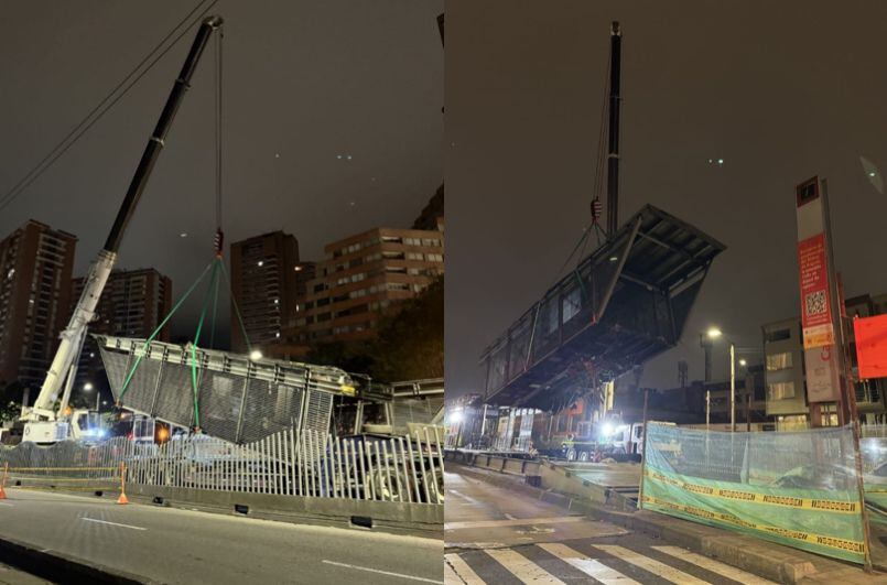 Desmonte de la estación de Transmilenio Calle 26. Cortesía Prensa Secretaría de Movilidad.