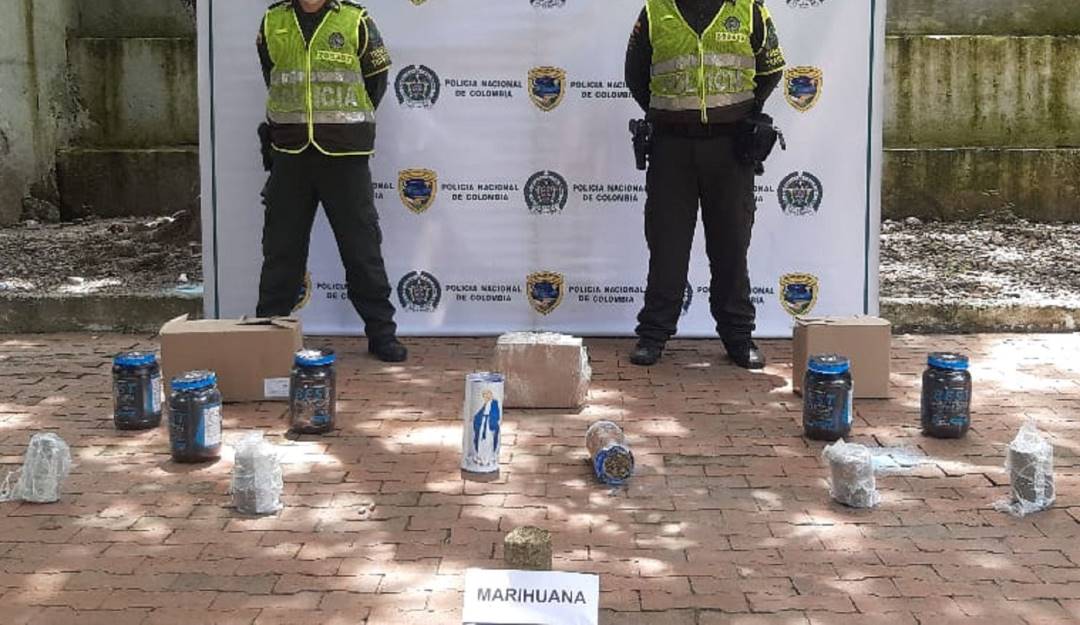 12 kilos de marihuana que se transportaban desde Cali a Barranquilla / Foto Policía Nacional