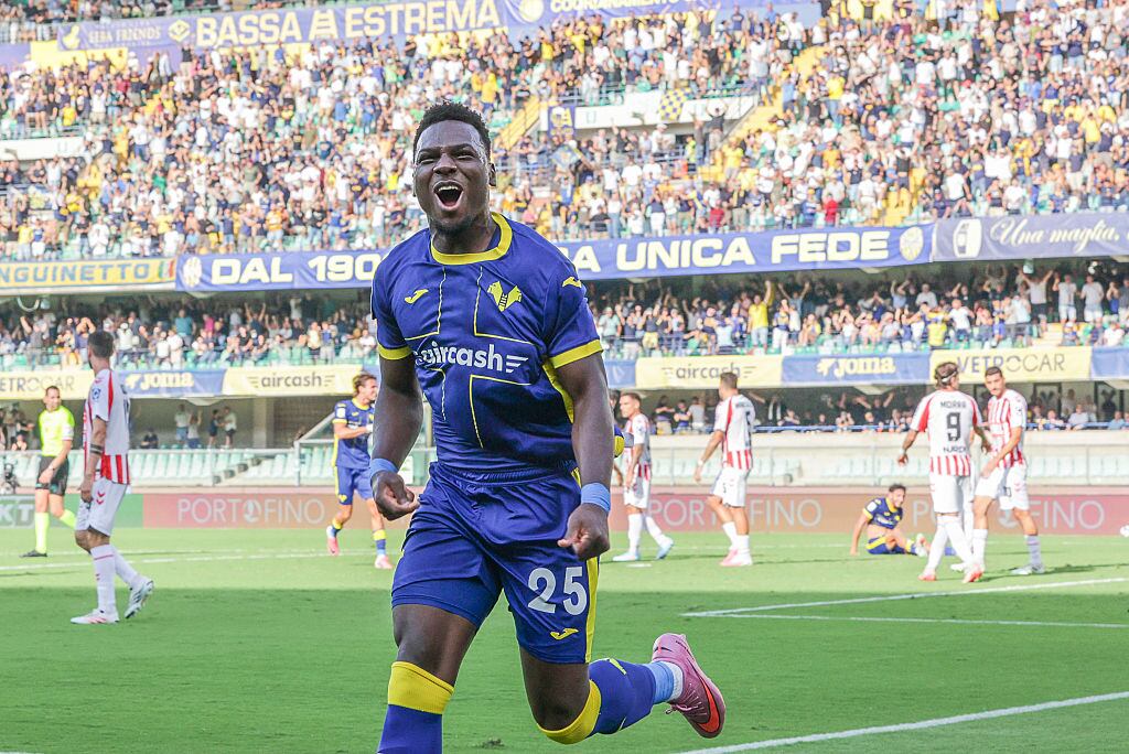 Doblete colombiano en Italia: Daniel Mosquera firmó el empate ante Catanzaro en la Serie B. (Photo by Davide Casentini/NurPhoto via Getty Images)