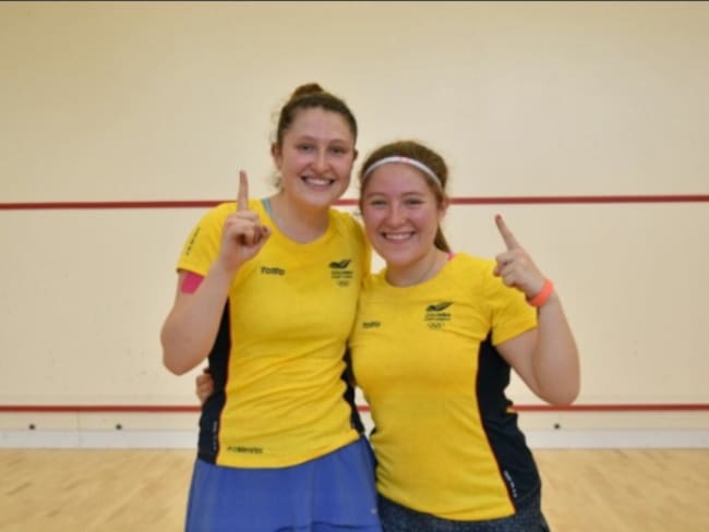 María y Laura Tovar, oro para Colombia en Squash doble femenino