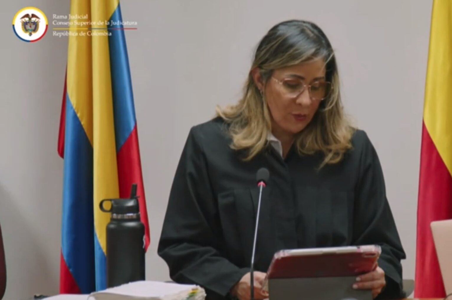 Sandra Heredia (Fotos: Tomadas de audiencia del caso Álvaro Uribe Vélez).