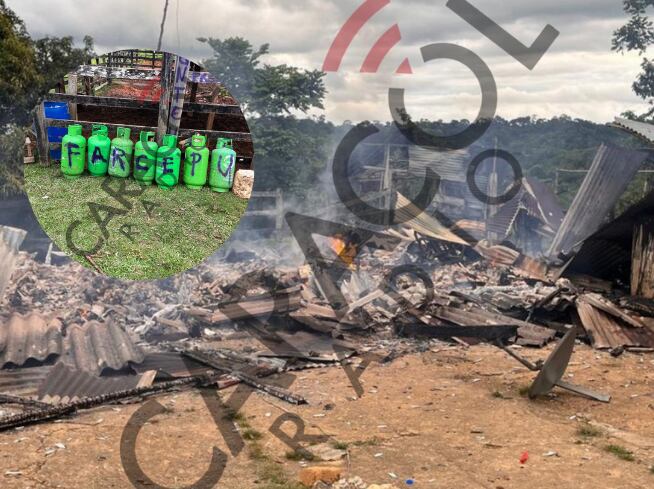 El frente 4 de las disidencias quemó dos casas en una finca de la zona rural de Remedios.