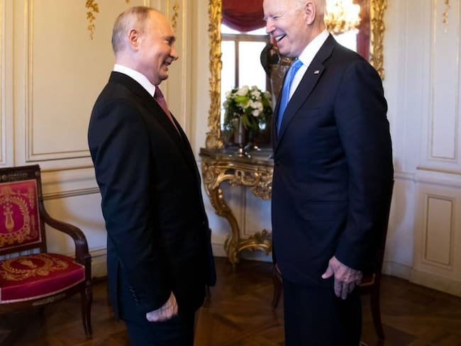 El presidente ruso, Vladimir Putin y su homólogo estadounidense, Joe Biden.   Foto: Getty
