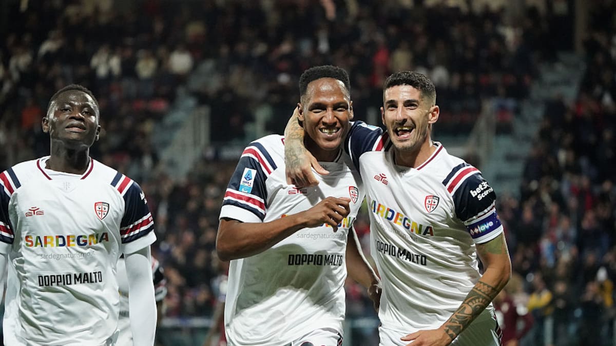 Yerry Mina marcó gol y le dio la salvación del descenso al Cagliari