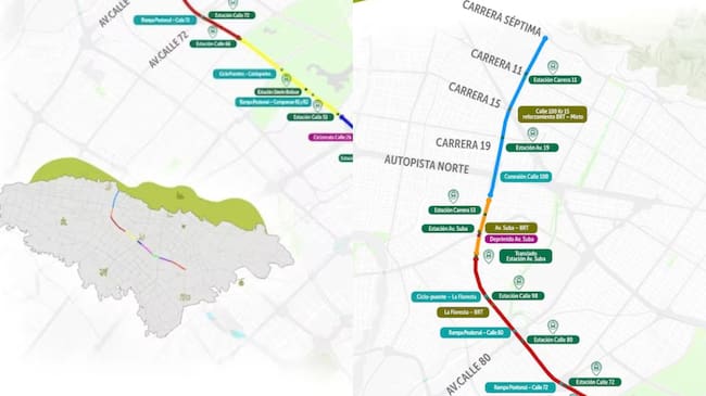 Mapa estaciones TransMilenio Av. 68. Foto: IDU.