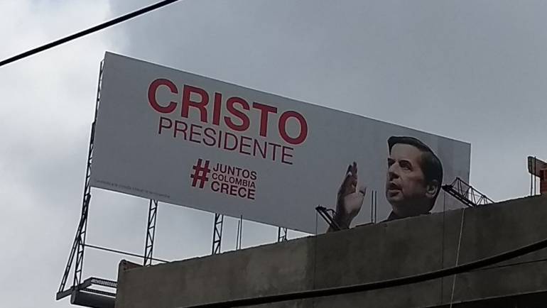 Valla del precandidato liberal, Juan Fernando Cristo en el norte de Barranquilla