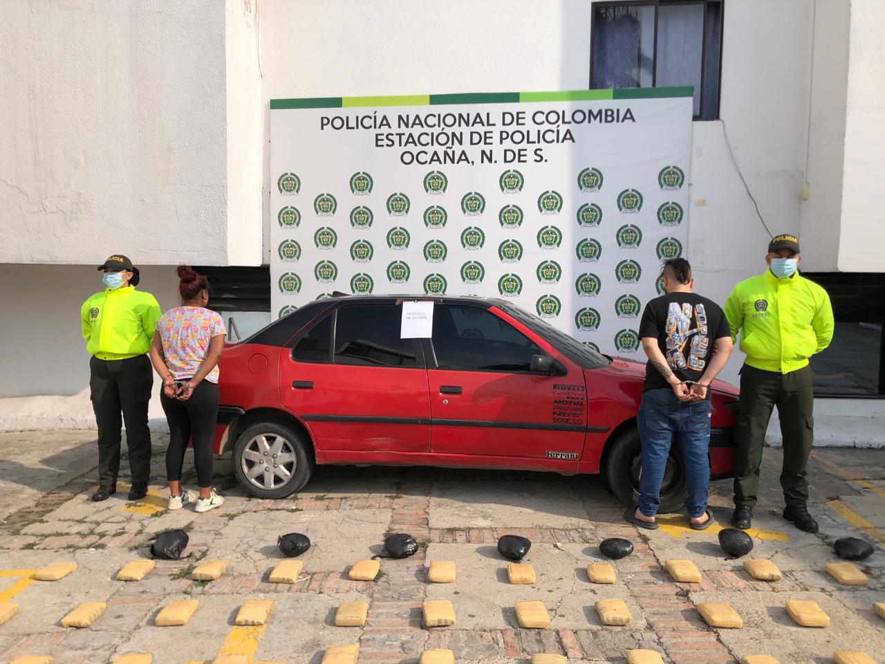 Incautan más de 150 kilos de marihuana en la vía Ocaña - Convención. Foto: Denor.