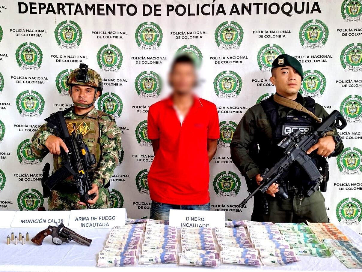 Capturado por extorsión en Amalfi- foto policía Antioquia