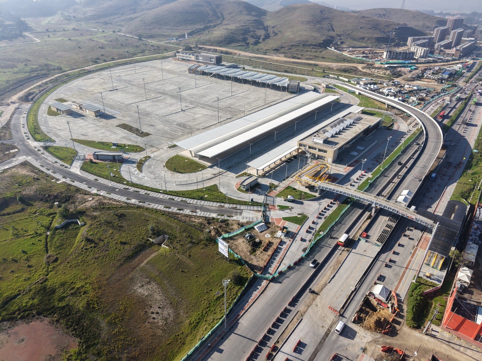 Transmilenio en Soacha alcanza el 73% de avance: Patio Portal ya está listo. Foto: Gobernación de Cundinamarca.