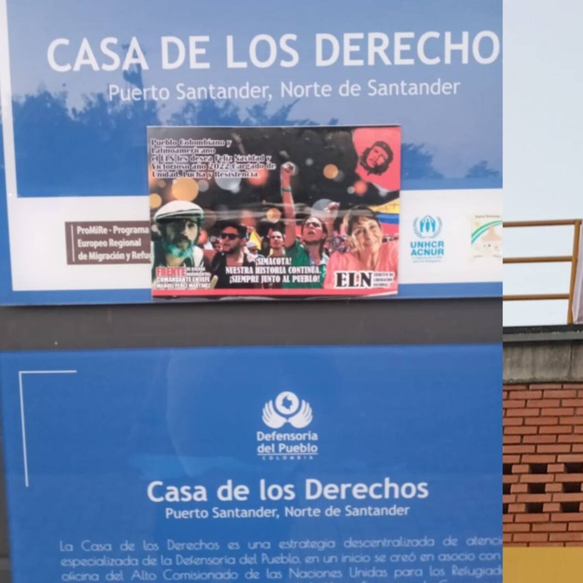 Instalados letreros de insurgencia en casa de los derechos en frontera