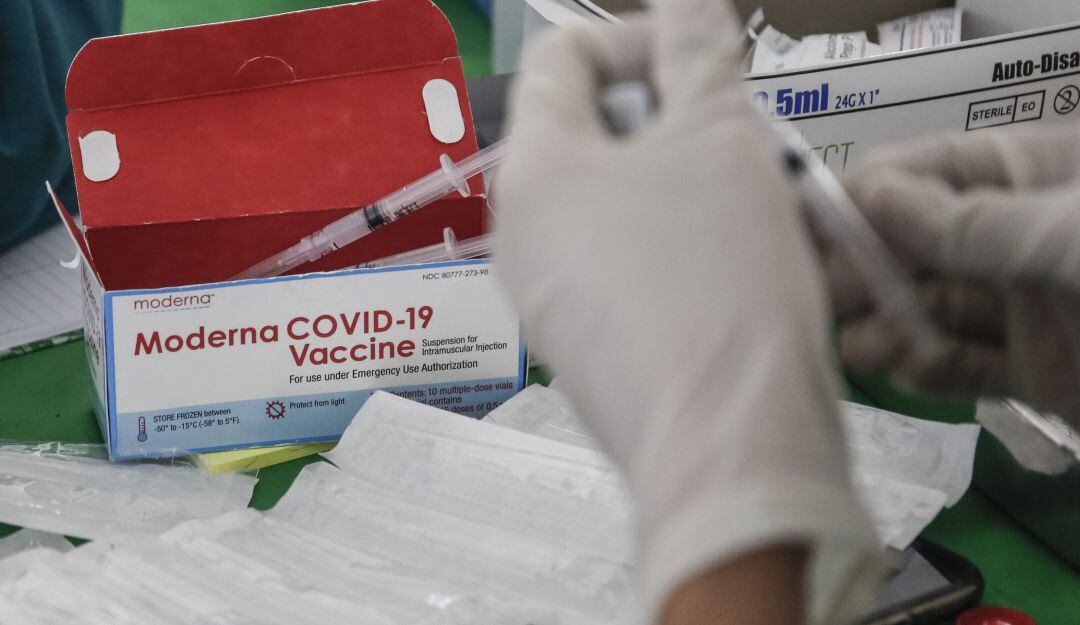 Vacuna farmacéutica Moderna contra Covid-19.