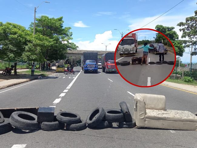 Bloqueos en la avenida Circunvalar en Barranquilla./ Foto: Cortesía