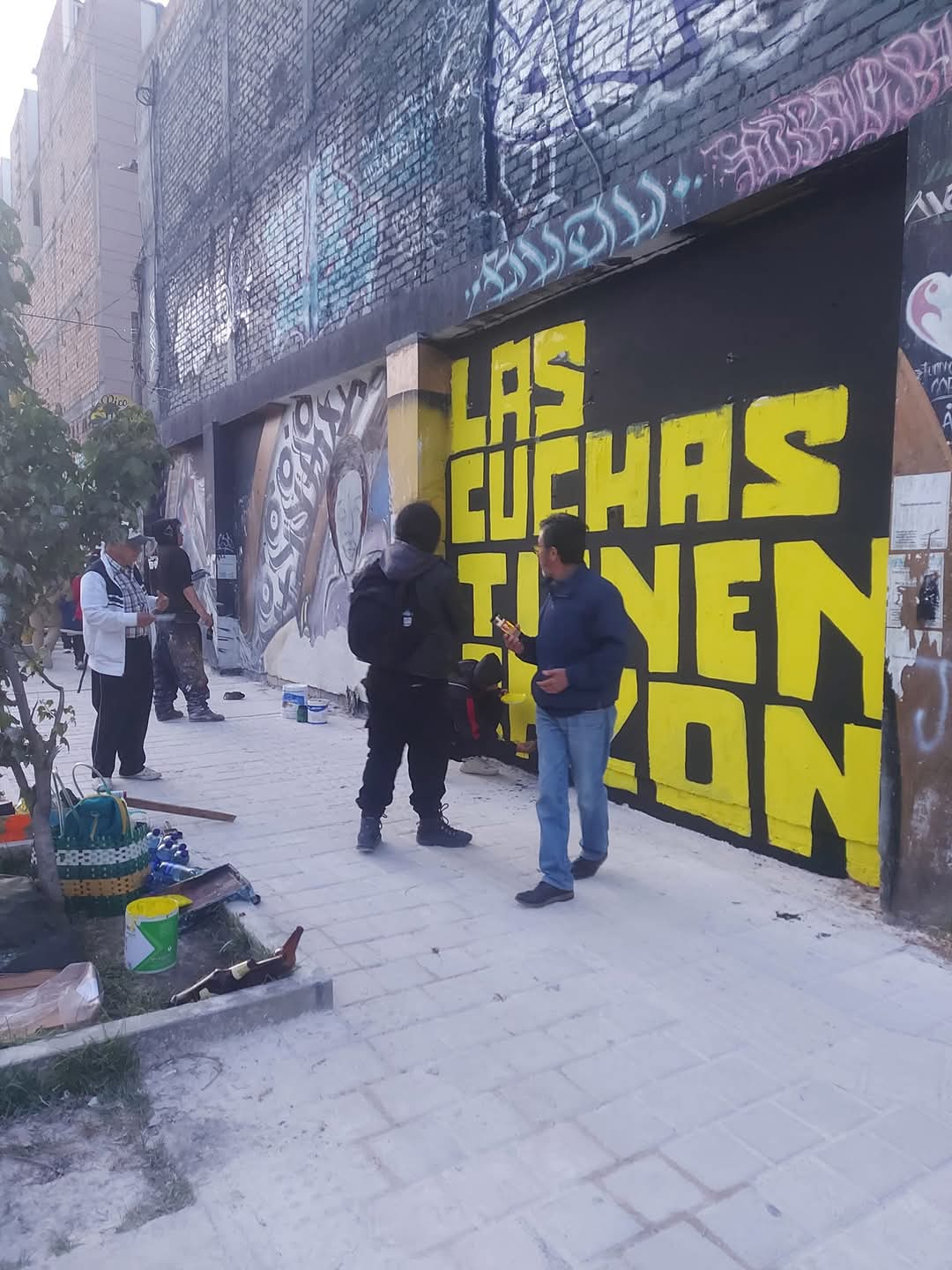 'Las cuchas tienen razón' grafiti pintado por jóvenes en Pasto | Foto: Cortesía