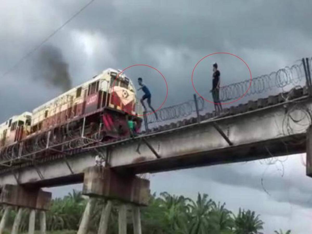 Apuesta mortal sobre la vía del tren en Aracataca, Magdalena